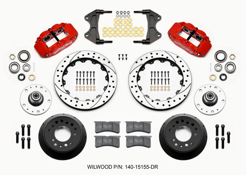 WIL Superlite Brake Kit - Wilwood Narrow Superlite 6R Front Hub Kit 12.88in Drill Red WWE ProSpindle (5x4.75in 5x5.00in Hub)