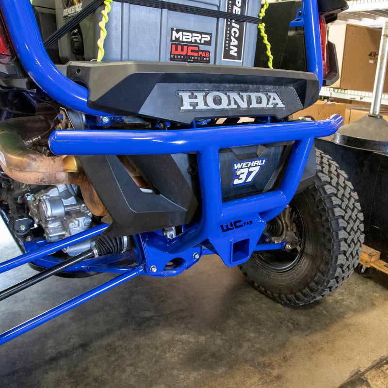 WCF Side X Side Rear Bumper - Wehrli 19-22 Honda Talon X/R Rear Bumper with Receiver Hitch - Talon Blue