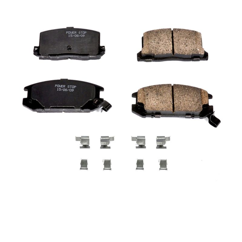 PSB Z17 Evolution Brake Pads - Power Stop 85-89 Toyota MR2 Rear Z17 Evolution Ceramic Brake Pads w/Hardware