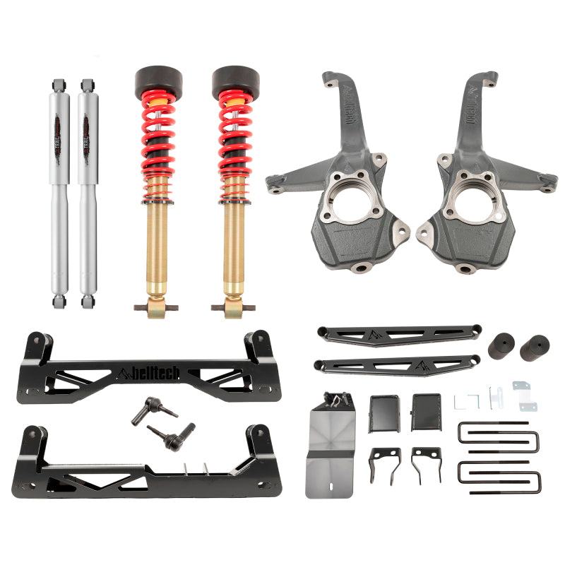 BT Lift Kit w Shocks - Belltech 19-23 Chevrolet Silverado / GMC Sierra 1500 4WD 6in-8in Suspension Lift Kit w/ Shocks