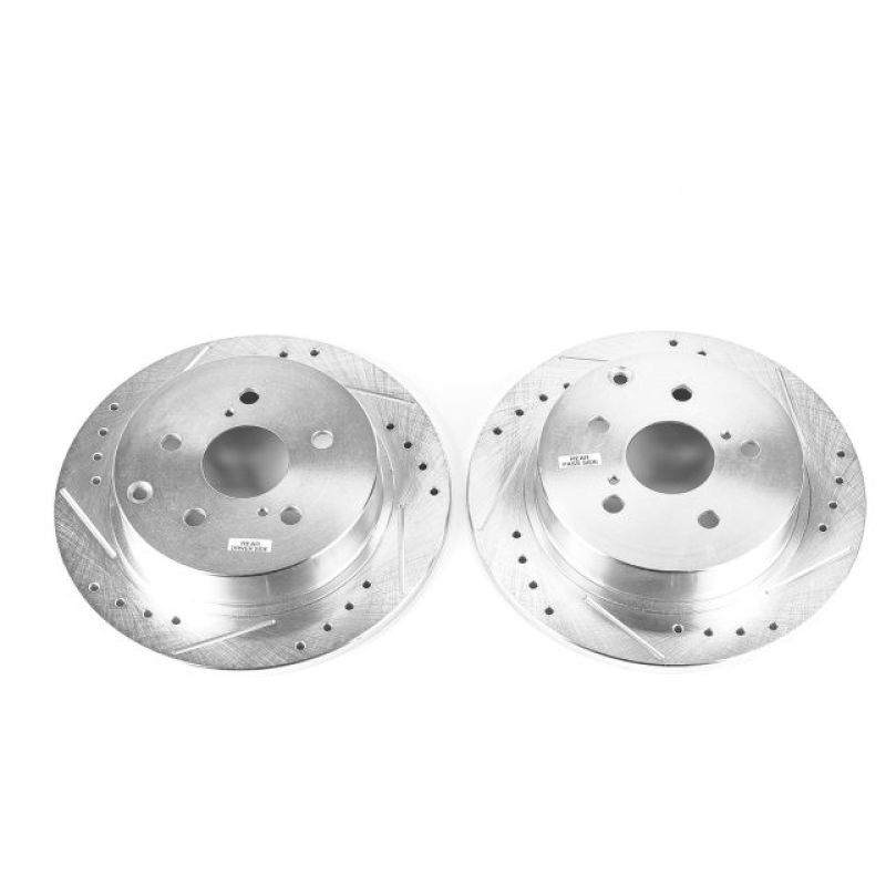 PSB Evolution Drill/Slot Rotor - Power Stop 16-17 Toyota Mirai Rear Evolution Drilled & Slotted Rotors - Pair