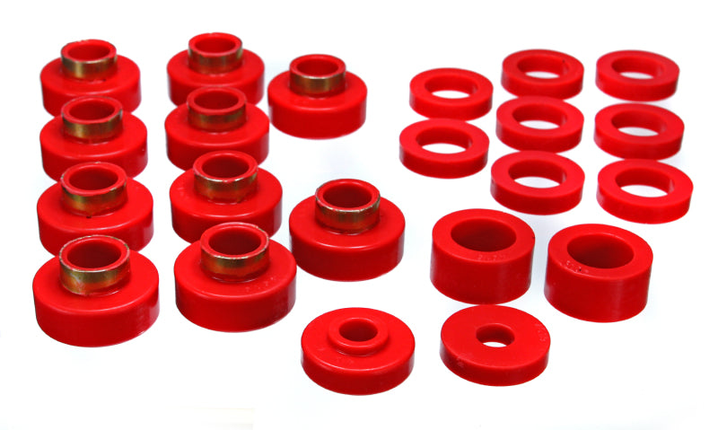 ES Body Mounts - Red - Energy Suspension CJ5-7 Body Mounts - Red
