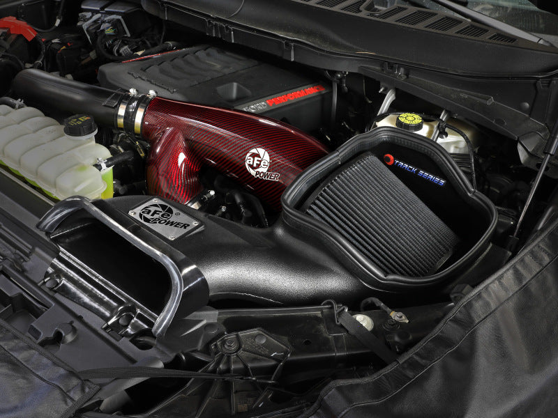 AFE Track Series Intake - aFe 17-24 Ford F-150 Track Series Red Kevlar Carbon Fiber C/A Intake System w/Black Pro 5R Filter