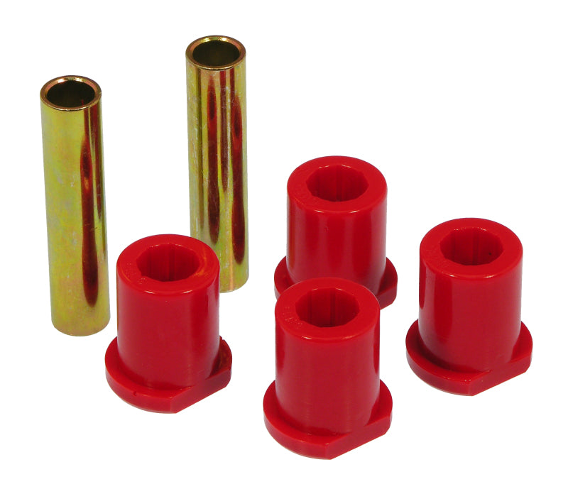 PRO Spring/Shackle Bush- Red - Prothane 80-97 Ford Truck 2/4wd (w/ Molded Shackles) Rear Frame Shackle Bushings - Red
