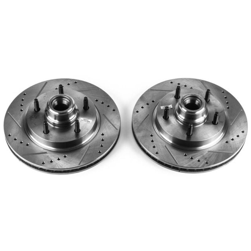 PSB Evolution Drill/Slot Rotor - Power Stop 97-00 Ford F-150 Front Evolution Drilled & Slotted Rotors - Pair