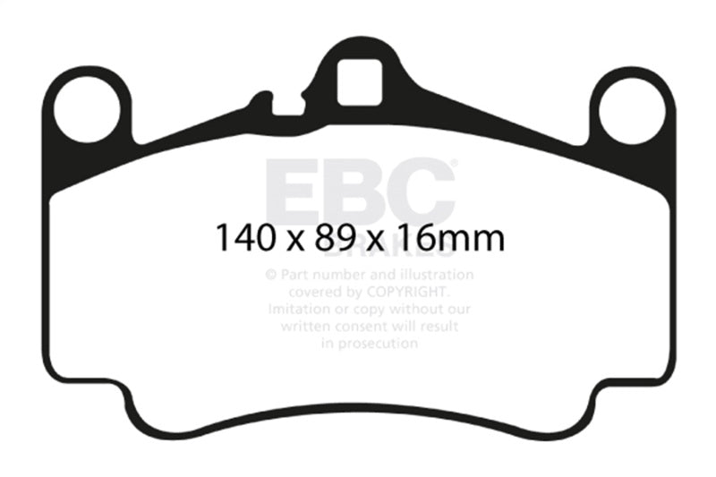 EBC Yellowstuff Brake Pad Sets - EBC 03-05 Porsche 911 (996) (Cast Iron Rotor only) 3.6 Carrera 4S Yellowstuff Front Brake Pads