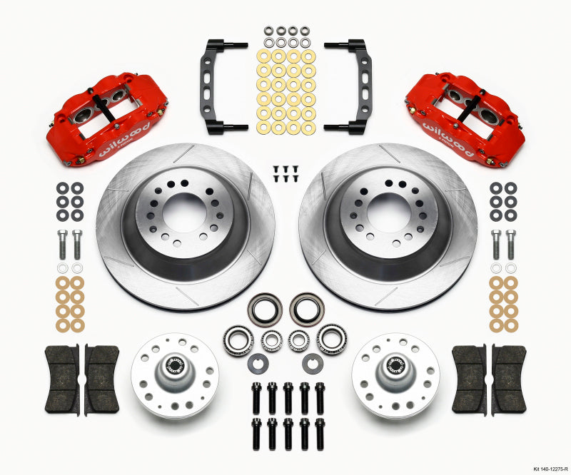 WIL Superlite Brake Kit - Wilwood Narrow Superlite 6R Front Hub & 1PC Rtr Kit 12.88in-Red 74-80 Pinto Disc Spindle only