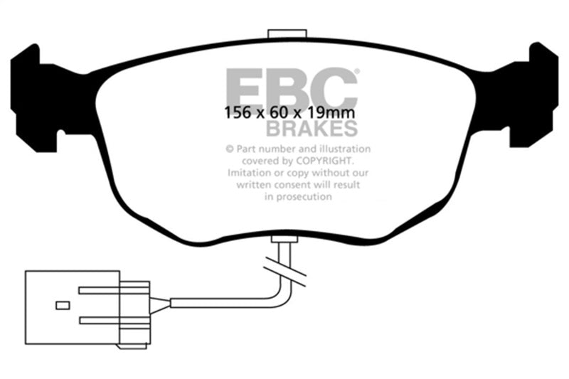 EBC Redstuff Brake Pad Sets - EBC 98-99 Ford Contour 2.5 SVT Redstuff Front Brake Pads
