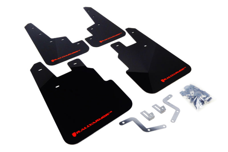 RAL UR Blk Flap/Rd Logo - Rally Armor 14-18 Subaru Forester Black Mud Flap w/ Red Logo