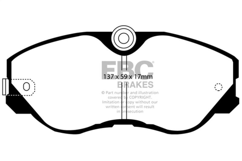 EBC Redstuff Brake Pad Sets - EBC 87-89 Nissan 300ZX 3.0 Turbo Redstuff Front Brake Pads