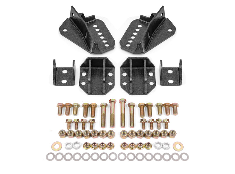 BMR Coilover Conversion Mounts - BMR 64-72 GM A-Body Coilover Conversion Kit Rear Adjust Shock Mt w/o CAB - Black Hammertone