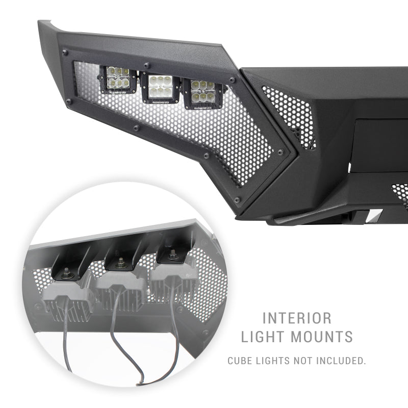 GOR Element Bumper - Go Rhino 16-21 Toyota Tacoma Element Front Bumper with Fixed Light Bar Mount Textured Black