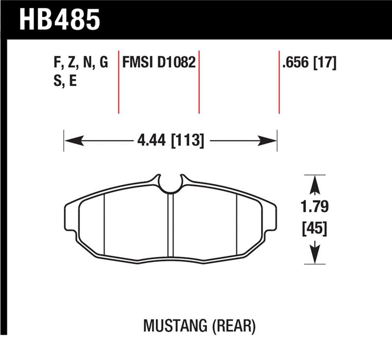 HAWK HPS 5.0 Brake Pad Sets - Hawk 2011-2012 Ford Mustang 5.0L Perf. 5.0 (w/Brembo Brakes) High Perf. Street 5.0 Rear Brake Pads
