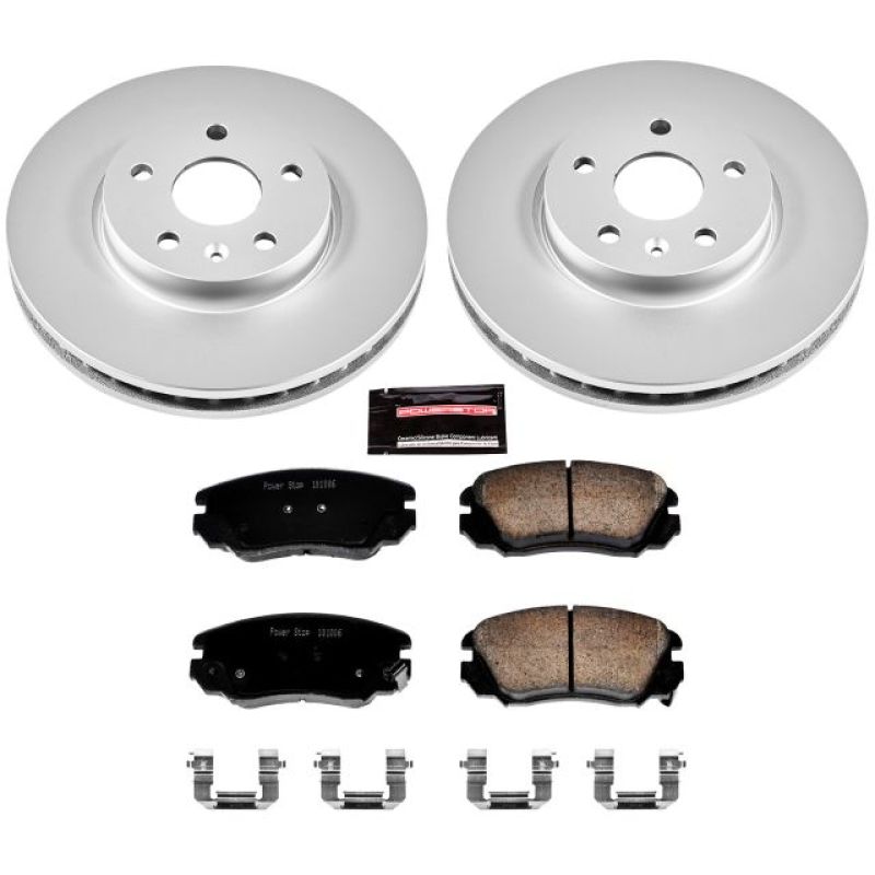 PSB Z17 Evolution Coated Kit - Power Stop 2010 Buick Allure Front Z17 Evolution Geomet Coated Brake Kit