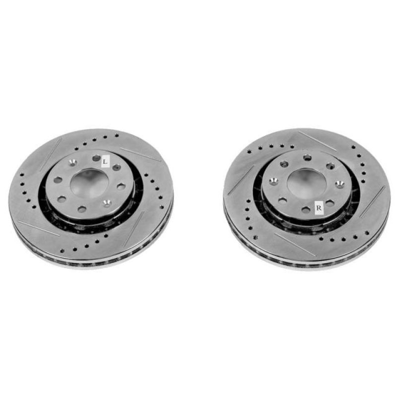 PSB Evolution Drill/Slot Rotor - Power Stop 04-11 Chevrolet Aveo Front Evolution Drilled & Slotted Rotors - Pair