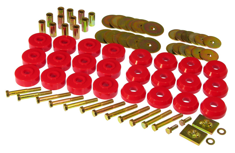 PRO Body/Subframe Bush - Red - Prothane Chevy Conv Impala / Belair Body Mount Kit - Red