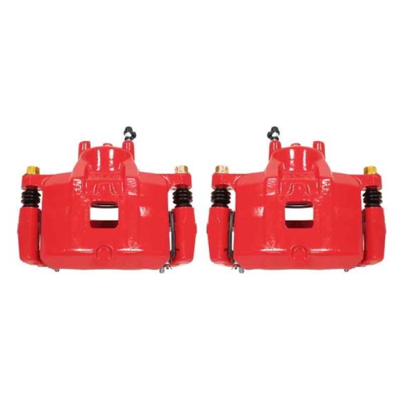 PSB Red Calipers - Power Stop 07-12 Dodge Caliber Front Red Calipers w/Brackets - Pair