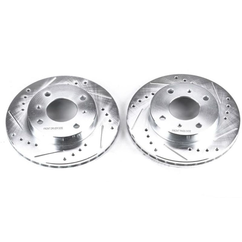 PSB Evolution Drill/Slot Rotor - Power Stop 91-96 Infiniti G20 Front Evolution Drilled & Slotted Rotors - Pair
