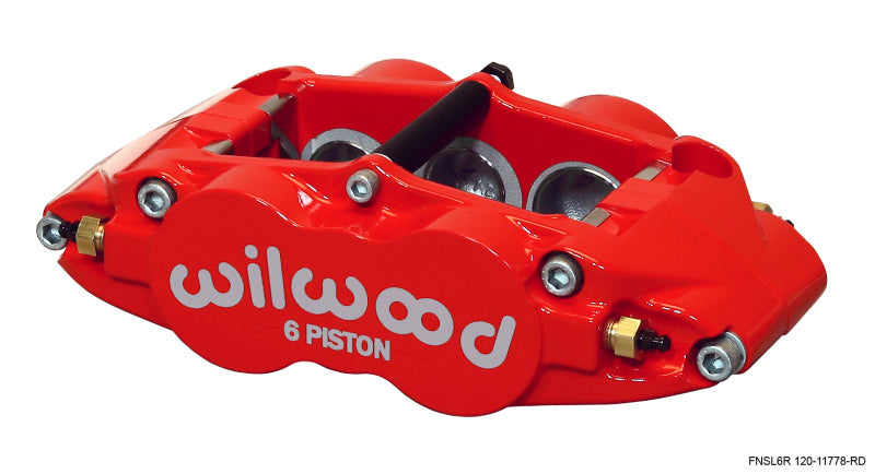 WIL Superlite Caliper - Wilwood Caliper-Narrow Superlite 6R-RH - Red 1.62/1.12/1.12in Pistons 1.25in Disc