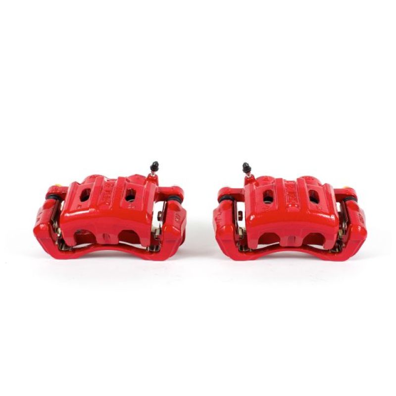 PSB Red Calipers - Power Stop 95-98 Eagle Talon Front Red Calipers w/Brackets - Pair