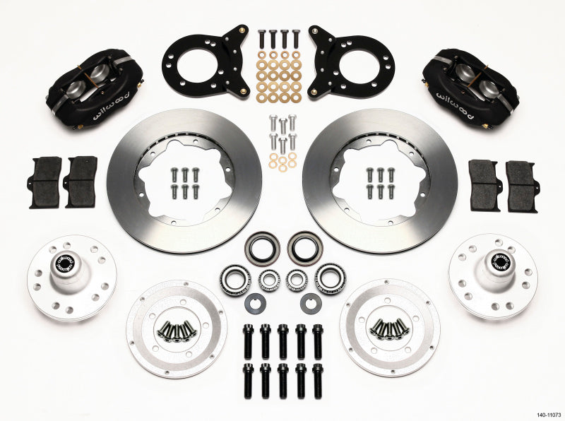 WIL Dynalite Brake Kit - Wilwood Forged Dynalite Front Kit 11.00in 1970-1973 Mustang Disc & Drum Spindle