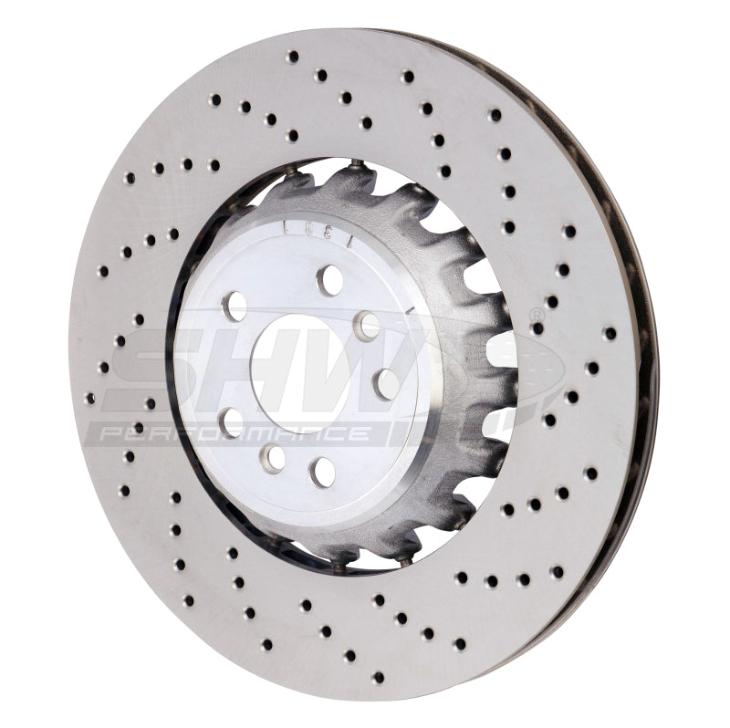 SHW Drilled Lightweight Rotors - SHW 2020 BMW X5 M 4.4L Right Rear Cross-Drilled Lightweight Brake Rotor (34208074286)