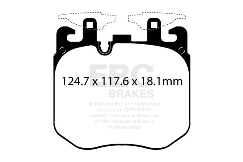 EBC Redstuff Brake Pad Sets - EBC 2019+ BMW X5 3.0T / 2020+ BMW X6 4.4TT M50 (G05/G06/G07) Redstuff Front Brake Pads