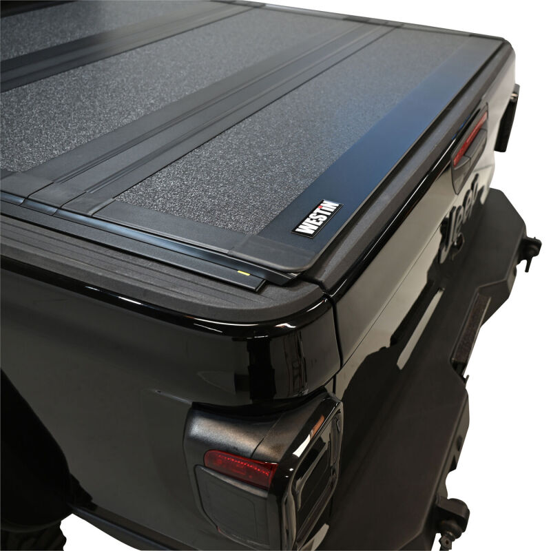 WES Hard Tri-Fold Tonneau Covers - Westin 20-26 Jeep Gladiator JT 4WD 5ft. Bed Hard Tri-Fold Tonneau Cover - Black