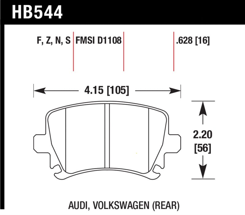 HAWK Ceramic Brake Pad Sets - Hawk Audi A3 / A4 / A6 Quattro Performance Ceramic Rear Brake Pads