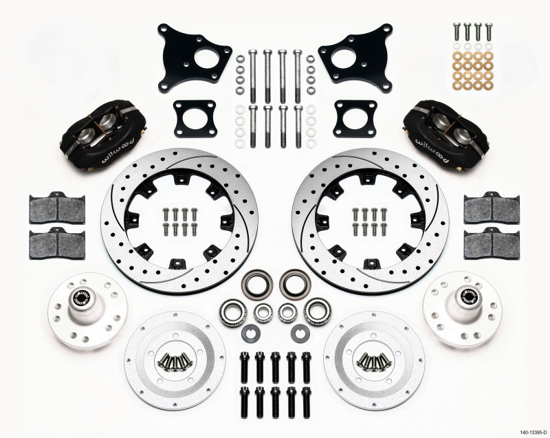 WIL Dynalite Brake Kit - Wilwood Forged Dynalite Front Kit 12.19in Drilled AMC 71-76 OE Disc w/o Bendix Brakes