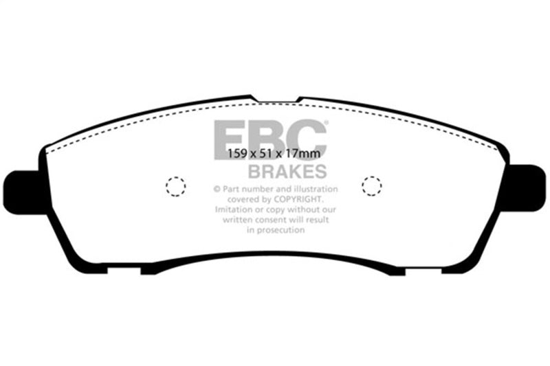 EBC Yellowstuff Brake Pad Sets - EBC 00-02 Ford Excursion 5.4 2WD Yellowstuff Rear Brake Pads