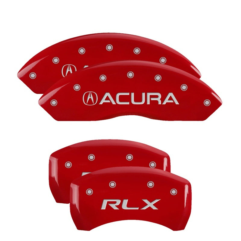 MGP Caliper Covers 4 Logo - MGP 4 Caliper Covers Engraved Front Acura Engraved Rear RLX Red finish silver ch