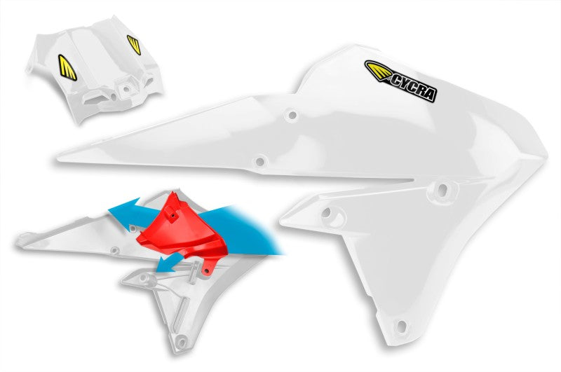 CYC Radiator Shroud - Cycra 15-19 Yamaha WR250F Powerflow Radiator Shrouds - White
