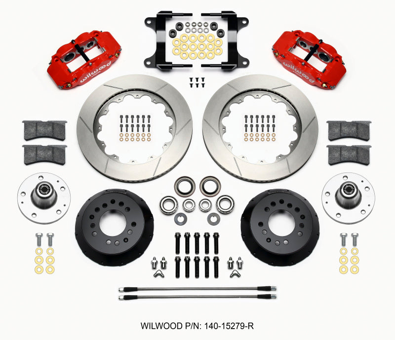 WIL Superlite Brake Kit - Wilwood Narrow Superlite 6R Front Hub Kit 14.00in Red 82-92 Camaro//Firebird