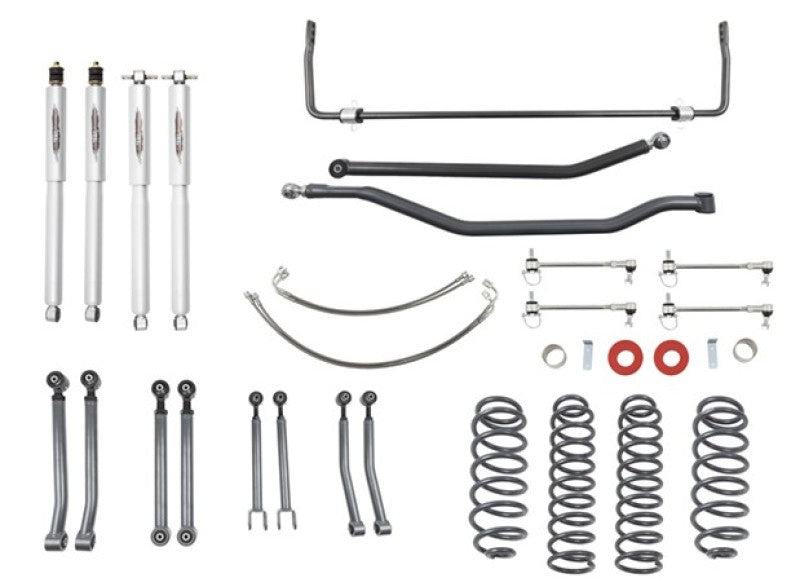 BT Lift Kit w Shocks - Belltech 07-17 Jeep Wrangler Rubicon Unlimited JK 4dr 4in Trail Perf Lift Kit w/ Rear Sway Bar