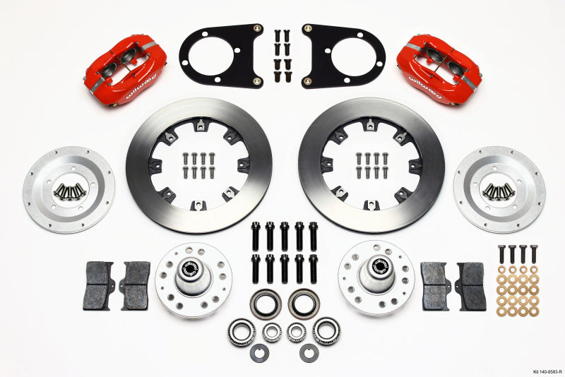 WIL Dynalite Brake Kit - Wilwood Forged Dynalite Front Kit 12.19in Red 37-48 Ford Psgr. Car Spindle