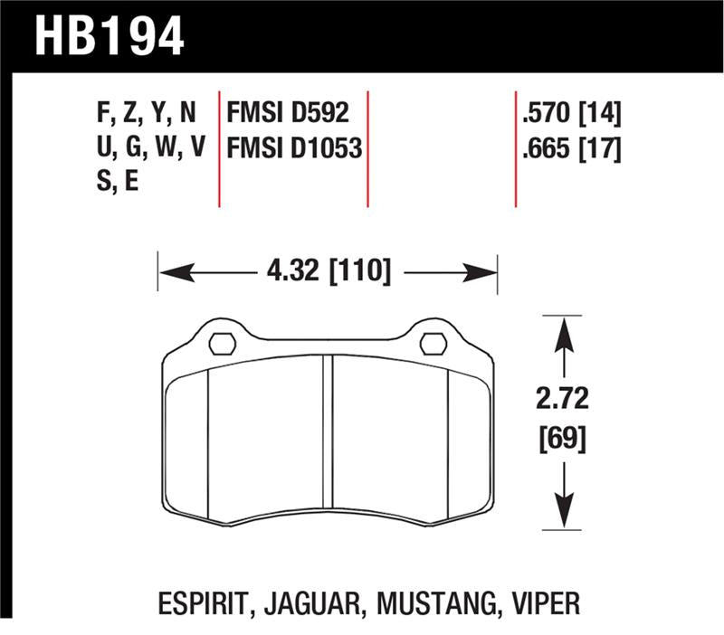 HAWK DTC-60 Brake Pad Sets - Hawk 00-05 Ferrari 360 3.6L DTC-60 Race Front Brake Pads