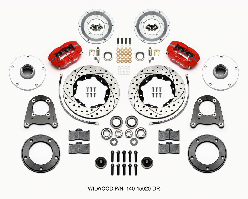 WIL Dynalite Brake Kit - Wilwood Forged Dynalite-M Front Kit 10.75in Drilled Red 1950-1955 MG-TD/TF