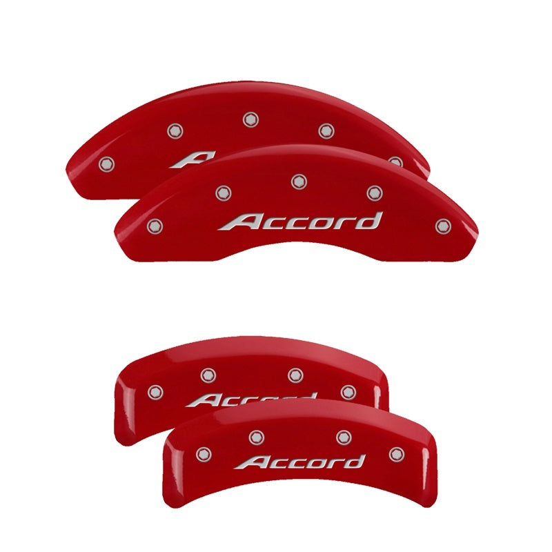 MGP Caliper Covers 4 Logo - MGP 4 Caliper Covers Engraved Front Accord Engraved Rear Accord Red finish silver ch
