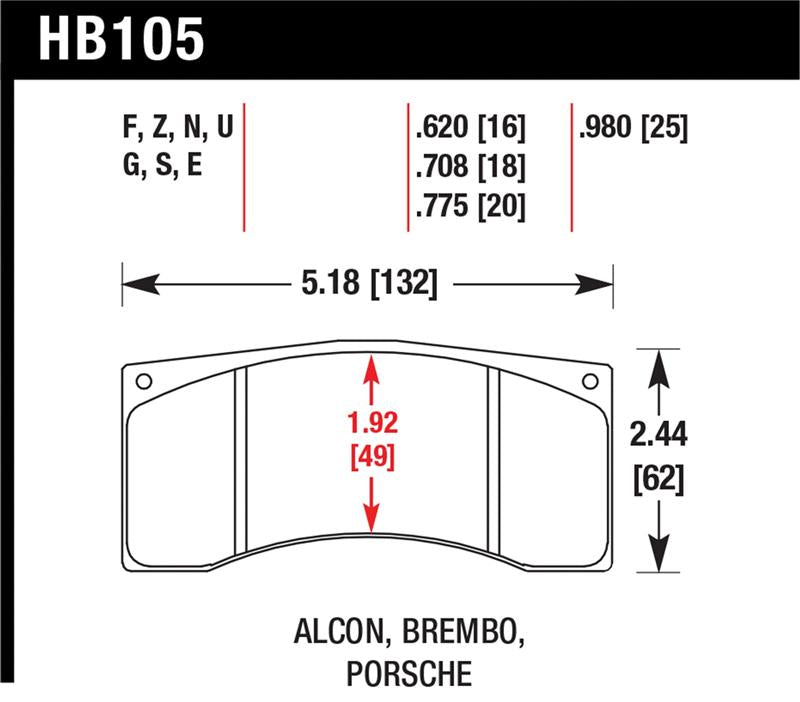 HAWK HPS Brake Pad Sets - Hawk Alcon B Caliber HPS Street Brake Pads