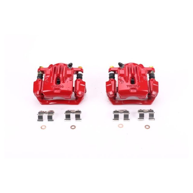 PSB Red Calipers - Power Stop 06-09 Subaru Legacy Rear Red Calipers w/Brackets - Pair