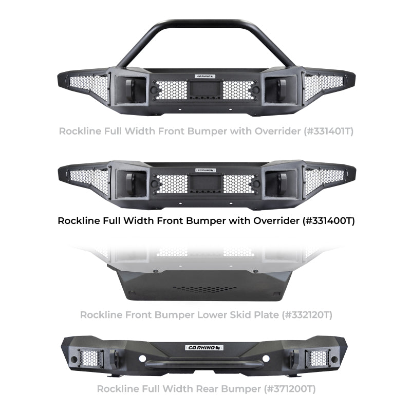GOR Rockline Bumper - Go Rhino 21-24 Ford Bronco (2 and 4 Door) Rockline Full Width Bumper