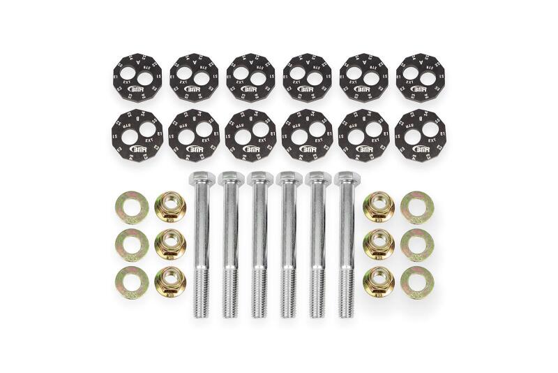 BMR Camber Bolts - BMR 97-04 Chevrolet Corvette C5 Front & Rear Lower Control Arms Camber Bolt Kit - Black Anodized