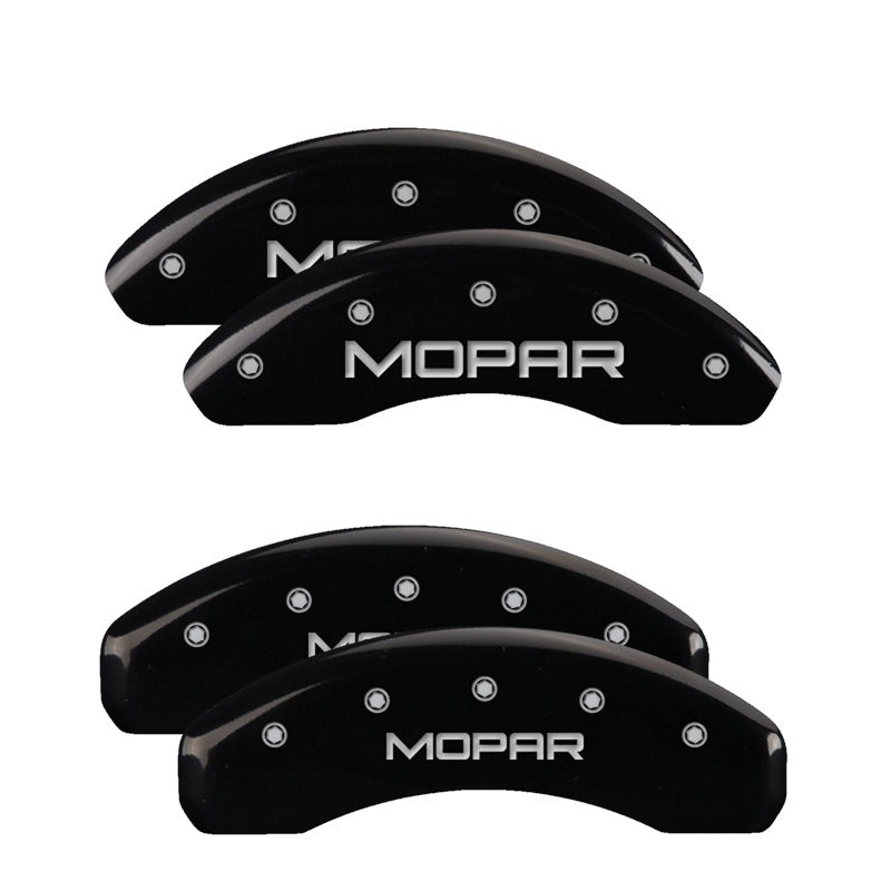MGP Caliper Covers 4 Logo - MGP 4 Caliper Covers Engraved Front & Rear MOPAR Black finish silver ch