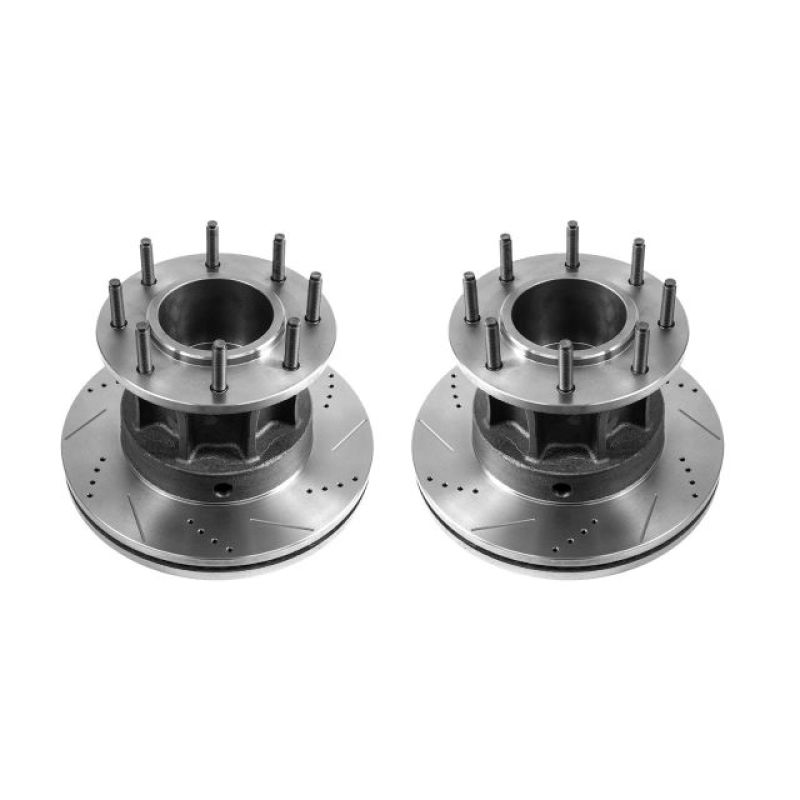 PSB Evolution Drill/Slot Rotor - Power Stop 13-16 Ford F-350 Super Duty Front Drilled & Slotted Rotor - Pair