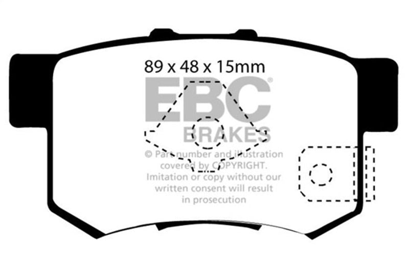 EBC Yellowstuff Brake Pad Sets - EBC 10-12 Acura RDX 2.3 Turbo Yellowstuff Rear Brake Pads