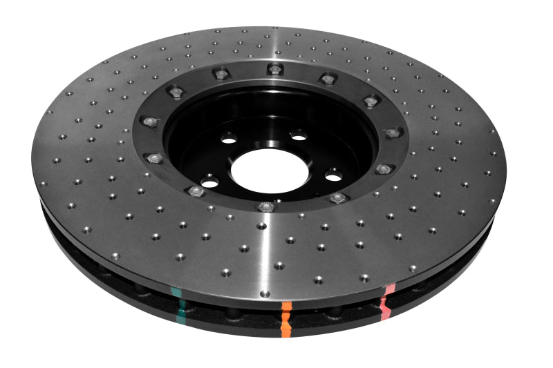 DBA 5000 Slot&Drill Rotors - DBA 14-17 Audi A8 Quattro Front Slotted 5000 Series 2 Piece Rotor Assembled w/ Black Hat Drill/Dimp