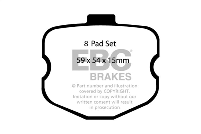 EBC Yellowstuff Brake Pad Sets - EBC 06-08 Chevrolet Corvette (C6) 7.0 (Z06) Yellowstuff Rear Brake Pads