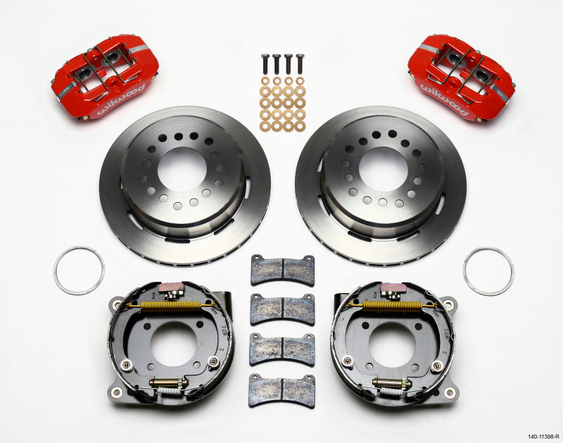 WIL Dynapro Brake Kit - Wilwood Dynapro Low-Profile 11.00in P-Brake Kit - Red Chevy 12 Bolt 2.75in Off w/ C-Clips