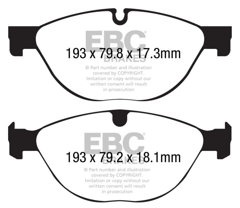 EBC Redstuff Brake Pad Sets - EBC 13+ Jaguar F-Type (Cast Iron Only) 3.0 Supercharged (380) Perf Pkg Redstuff Front Brake Pads